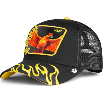 Goorin Bros . Heat Flames Embroidered Snapback Trucker Hat In Animal Print