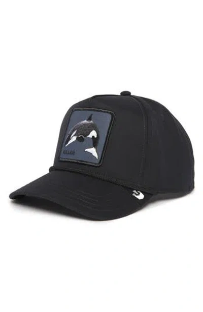Goorin Bros . Killer Whale Patch Cotton Snapback Hat In Black
