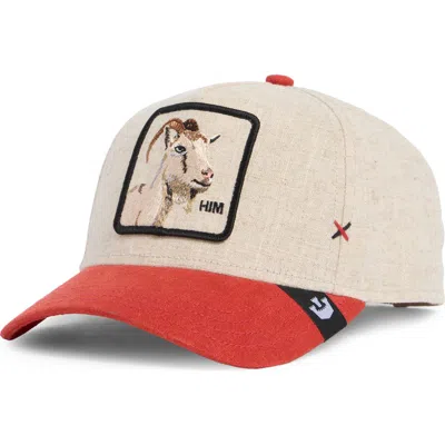 Goorin Bros . Legend Goat Patch Baseball Cap In Red