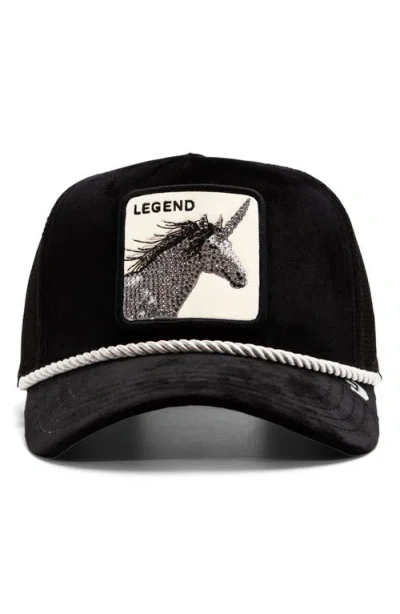Goorin Bros . Legend Patch Satin Front Trucker Hat In Black