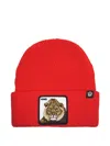 Goorin Bros Lion-embroidered Beanie In Red