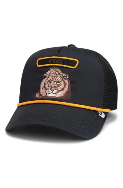 Goorin Bros . Lion Embroidered Patch Trucker Hat In Black