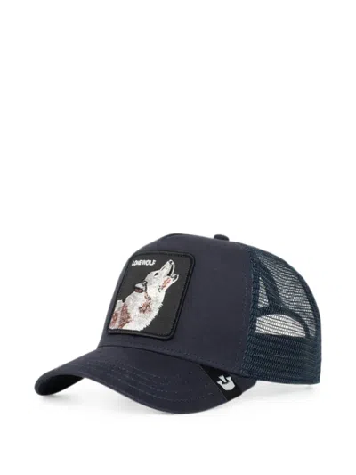 Goorin Bros Lone Wolf Logo-patch Mesh-panel Cap In Black