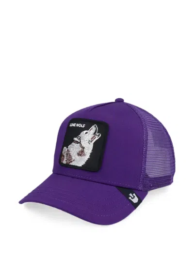 Goorin Bros Lone Wolf Patch-detail Mesh-panel Baseball Cap In Purple