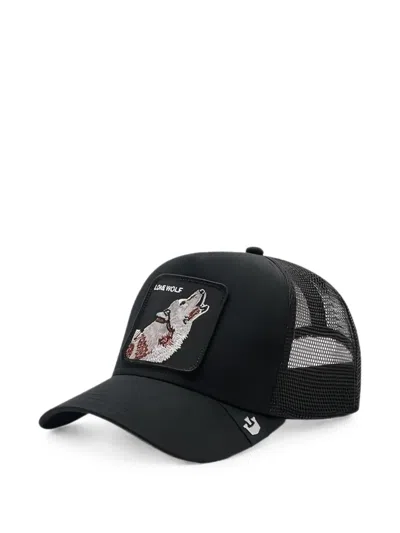 Goorin Bros Lone Wolf Patch-detail Mesh-panel Trucker Hat In Black