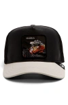 Goorin Bros . Mamba Snake Patch Leather & Mesh Snapback Trucker Hat In Black