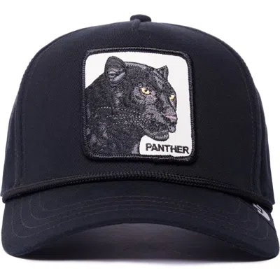 Goorin Bros . Panther 100 Embroidered Patch Denim Baseball Cap In Black