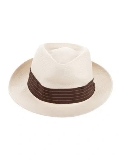 Pre-owned Goorin Bros Paper Fedora Hat In Brown