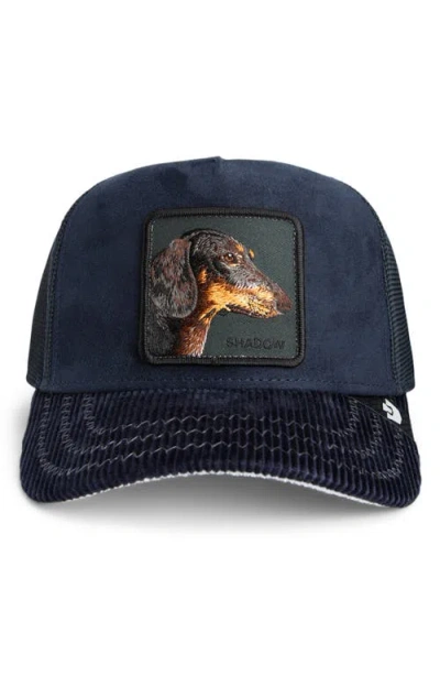 Goorin Bros . Shadow Remix Dog Patch Snapback Trucker Hat In Blue