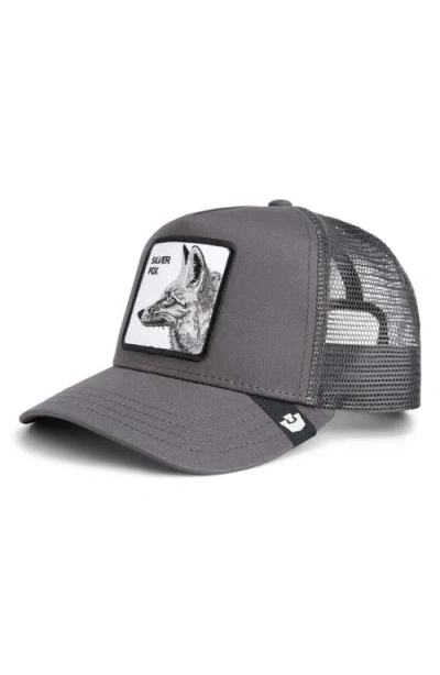Goorin Bros . Silver Foxxx Patch Snapback Trucker Hat In Gray