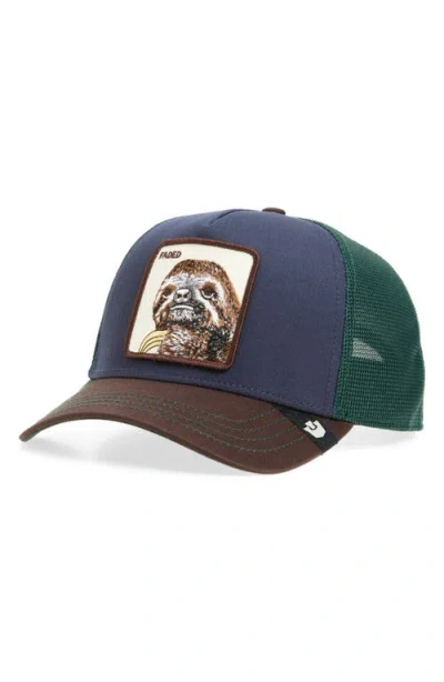 Goorin Bros . Sloth Colorblock Trucker Hat In Blue