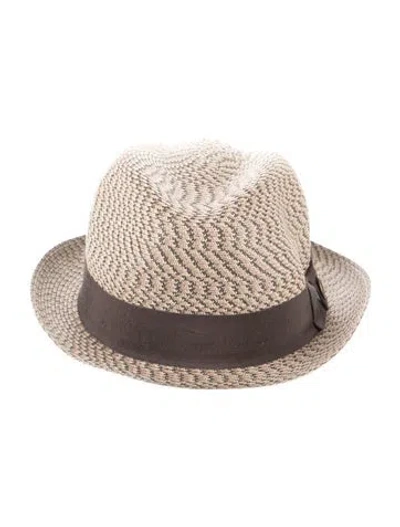 Pre-owned Goorin Bros . Straw Fedora Hat In Brown