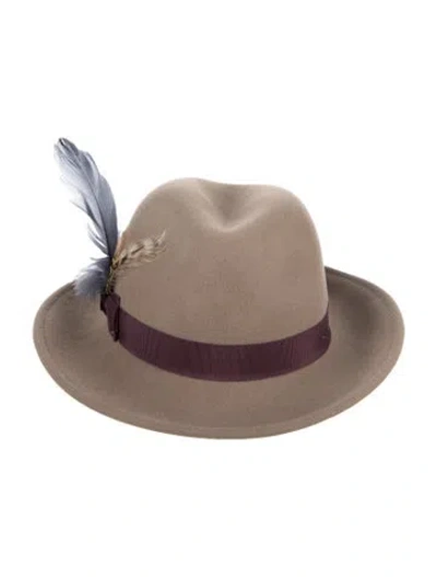 Pre-owned Goorin Bros Taupe Fedora Hat In Neutrals