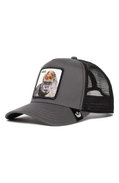 Goorin Bros . The Boss Gorilla Patch Snapback Trucker Hat In Charcoal