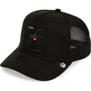 Goorin Bros . The Suede Goat Patch Snapback Trucker Hat In Black Spider