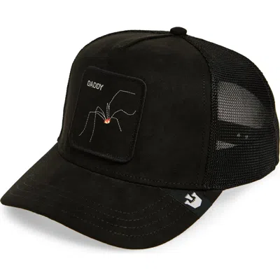 Goorin Bros . The Suede Goat Patch Snapback Trucker Hat In Black Spider