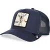 Goorin Bros . The Suede Goat Patch Snapback Trucker Hat In Navy