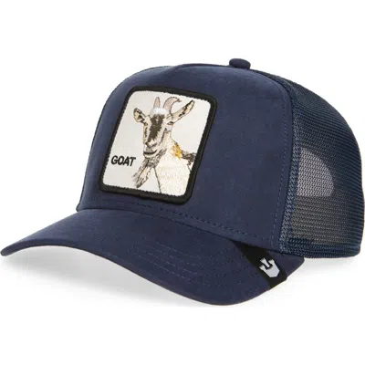 Goorin Bros . The Suede Goat Patch Snapback Trucker Hat In Navy