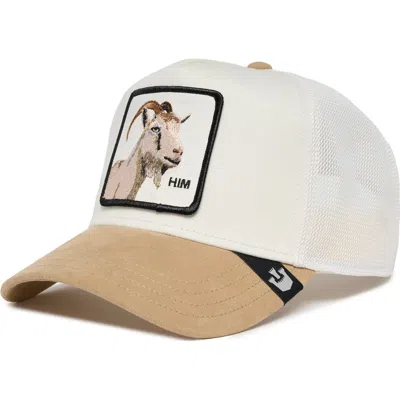 Goorin Bros . The Suede Goat Patch Snapback Trucker Hat In Tan