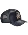 Goorin Bros The Wolf Leather Trucker Hat In Black
