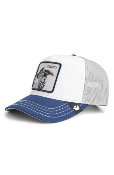 Goorin Bros . Tricolor Raven Patch Trucker Hat In White