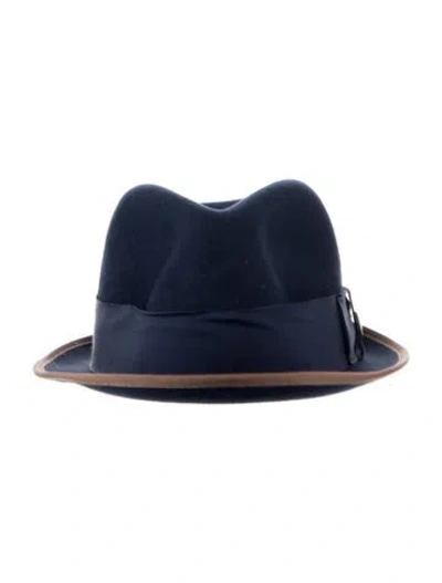 Pre-owned Goorin Bros Wool Fedora Hat In Blue/brown