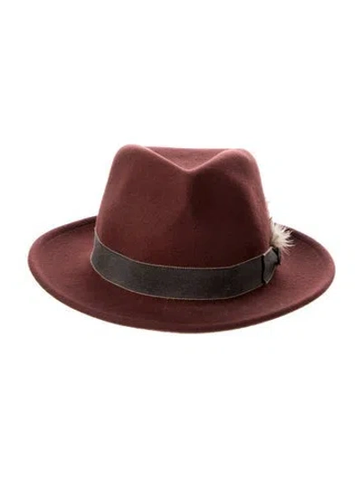 Pre-owned Goorin Bros Wool Felt Fedora Hat In Red