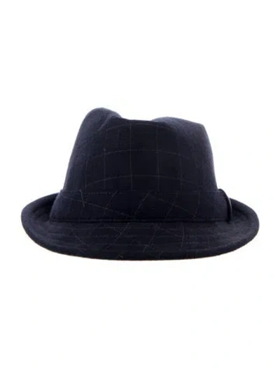 Pre-owned Goorin Bros Wool Pattern Fedora Hat In Blue