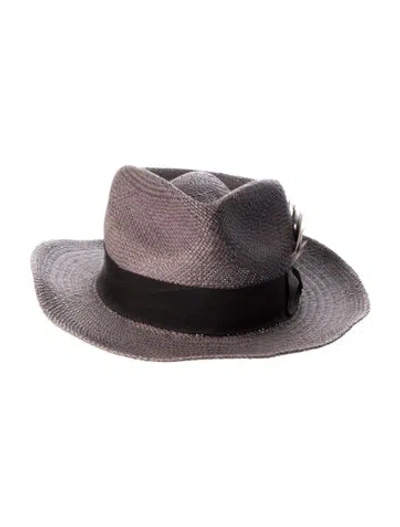 Pre-owned Goorin Bros Woven Straw Fedora Hat In Purple