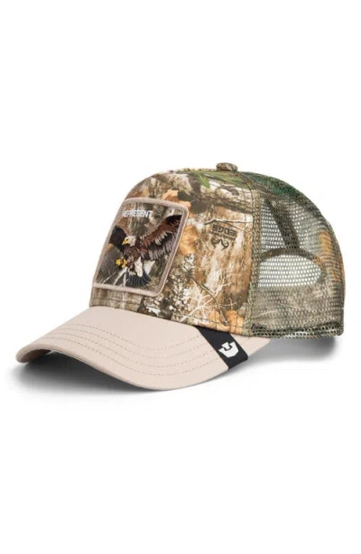 Goorin Bros . X Realtree Edge Represent Eagle Patch Trucker Hat In Green