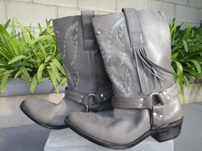 Pre-owned Goose Deluxe Brand Market Golden  Moto Leather Dove Grey Italy Boots Eur37 Or 40 In Gray