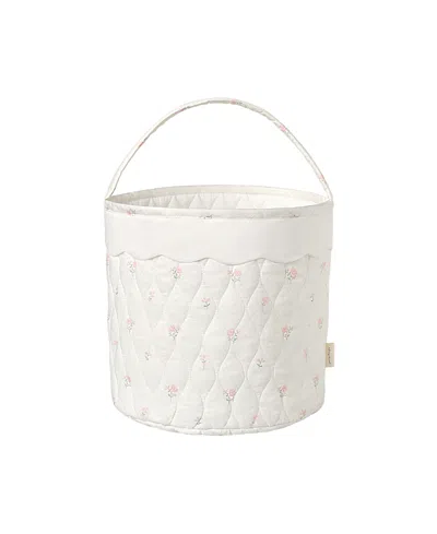 Gooselings Ditsy Floral Storage Basket In White