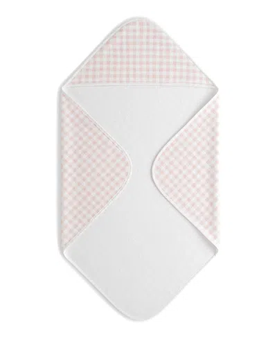 Gooselings Picnic Gingham Baby Hooded Towel In Pink