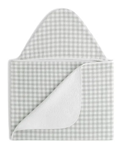 Gooselings Picnic Gingham Children's Hooded Towel In Gray