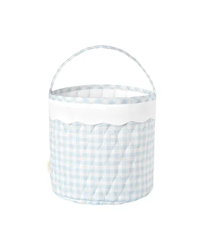 Gooselings Picnic Gingham Storage Basket In Blue