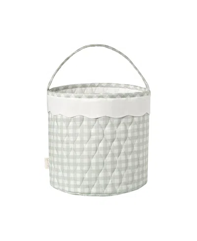 Gooselings Picnic Gingham Storage Basket In Green
