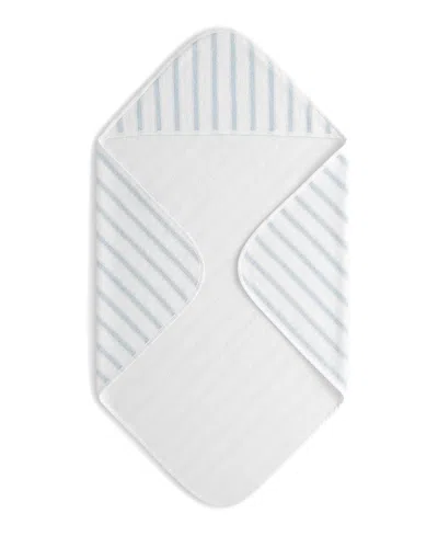 Gooselings Seaside Stripes Baby Hooded Towel In White