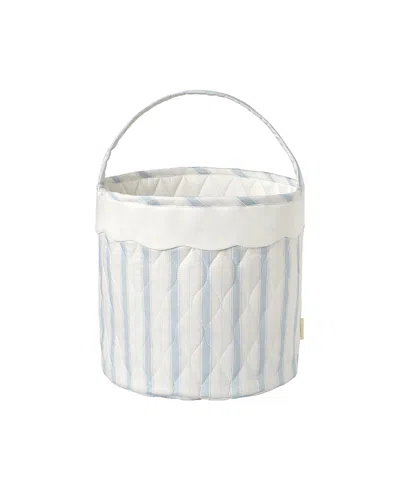 Gooselings Seaside Stripes Storage Basket In White