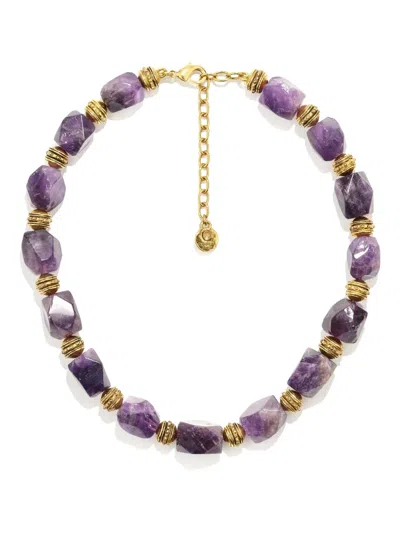 Goossens Amethyst Bead Necklace In Purple