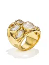 Goossens Anillo Cristal Roca Dorado