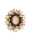 Goossens Anillo Perlas/granate Dorado In Metallic