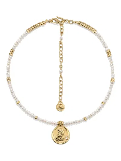 Goossens Astro Leo Pearls Necklace In Gold