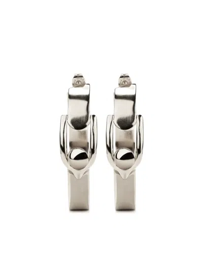 Goossens Boucle Hoop Earrings In Palladium
