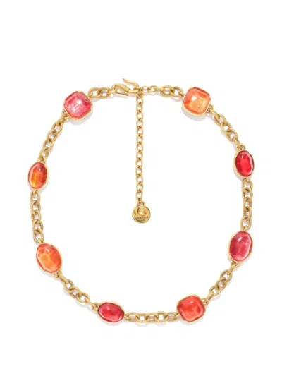 Goossens Cabochon-embellished Chain Necklace In Gold