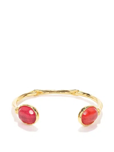 Goossens Cabochons Bangle Bracelet In Gold