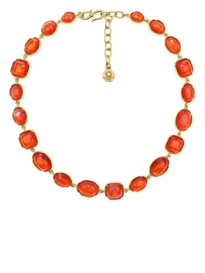 Goossens Cabochons Brass-plated Necklace In Gold