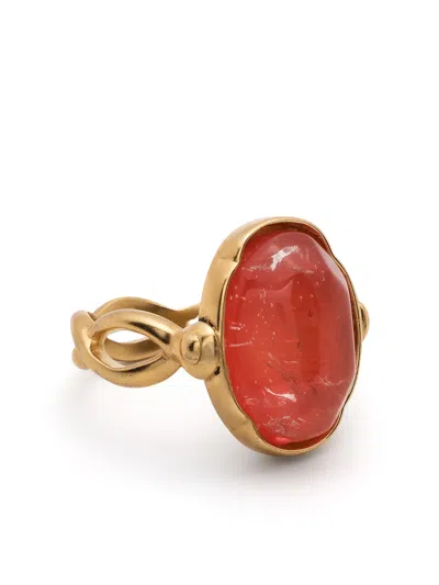 Goossens Cabochons Oval Ring In Gold