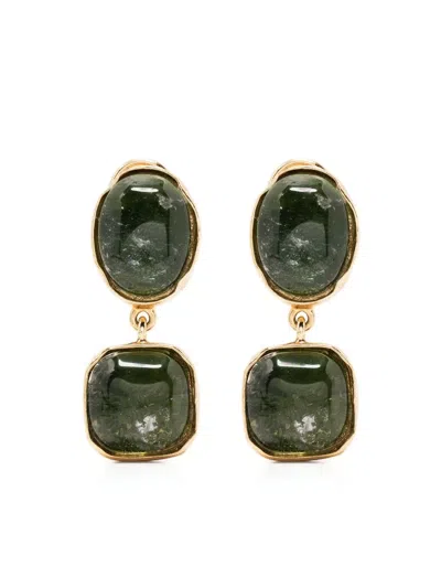 Goossens Cabochons Pendant Earrings In Gold