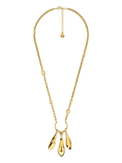 Goossens Feuillage Three-leaves Necklace In Gold
