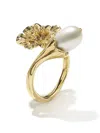 Goossens Fleur De Pavot Pearl Ring In Gold